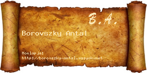 Borovszky Antal névjegykártya